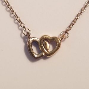 Silver and gold heart pandora necklace